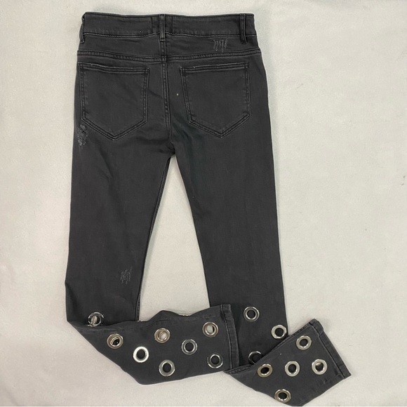 Filles A Papa Black Grommet Jeans 28 - Picture 3 of 10